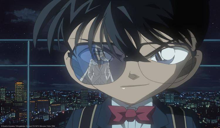 cuplikan dari anime Detective Conan Movie 8: Magician of the Silver Sky (2004)