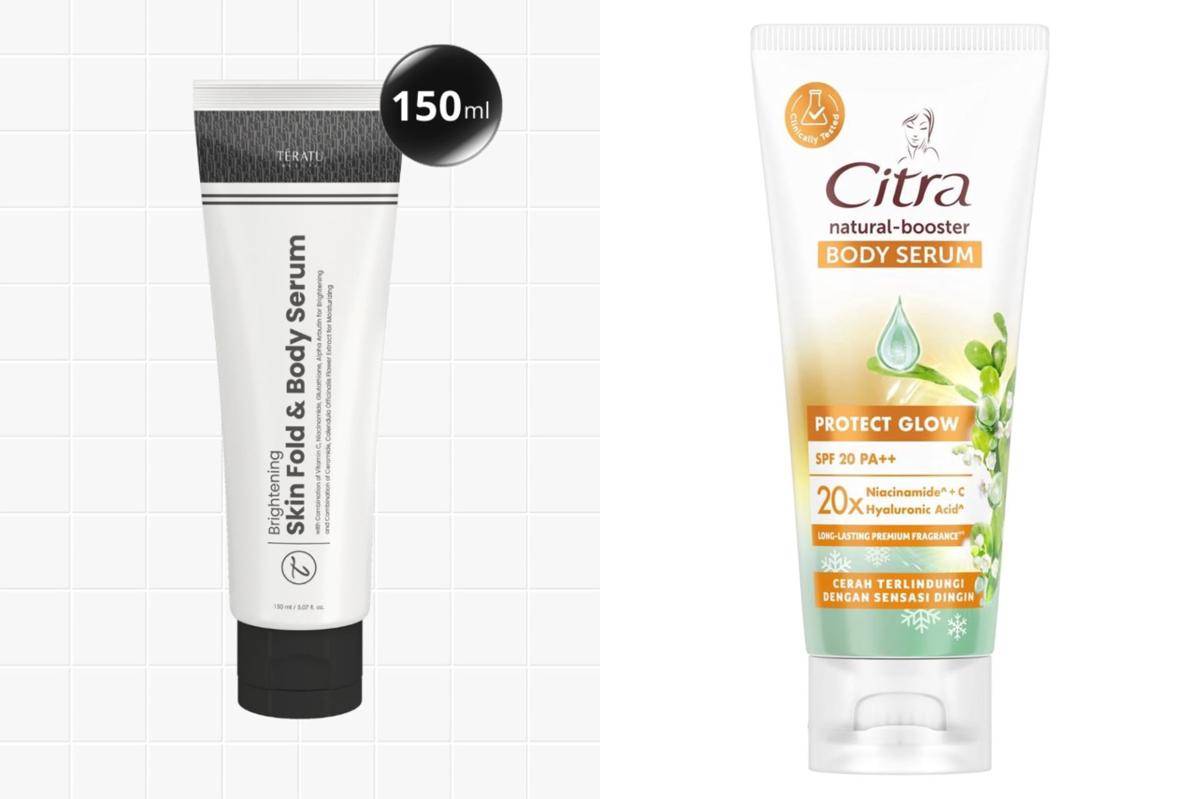 Rekomendasi body serum untuk kulit sensitif (shopee.co.id/Teratu Beauty Official Shop | shopee.co.id/Unilever Beauty Shop)