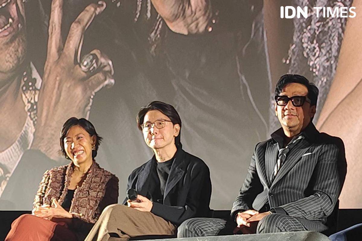 Banjong Pisanthanakun di konferensi pers "Kang Solah From Kang Mak x Nenek Gayung" di XXI Epicentrum, Jakarta, Sabtu (20/9/2025)
