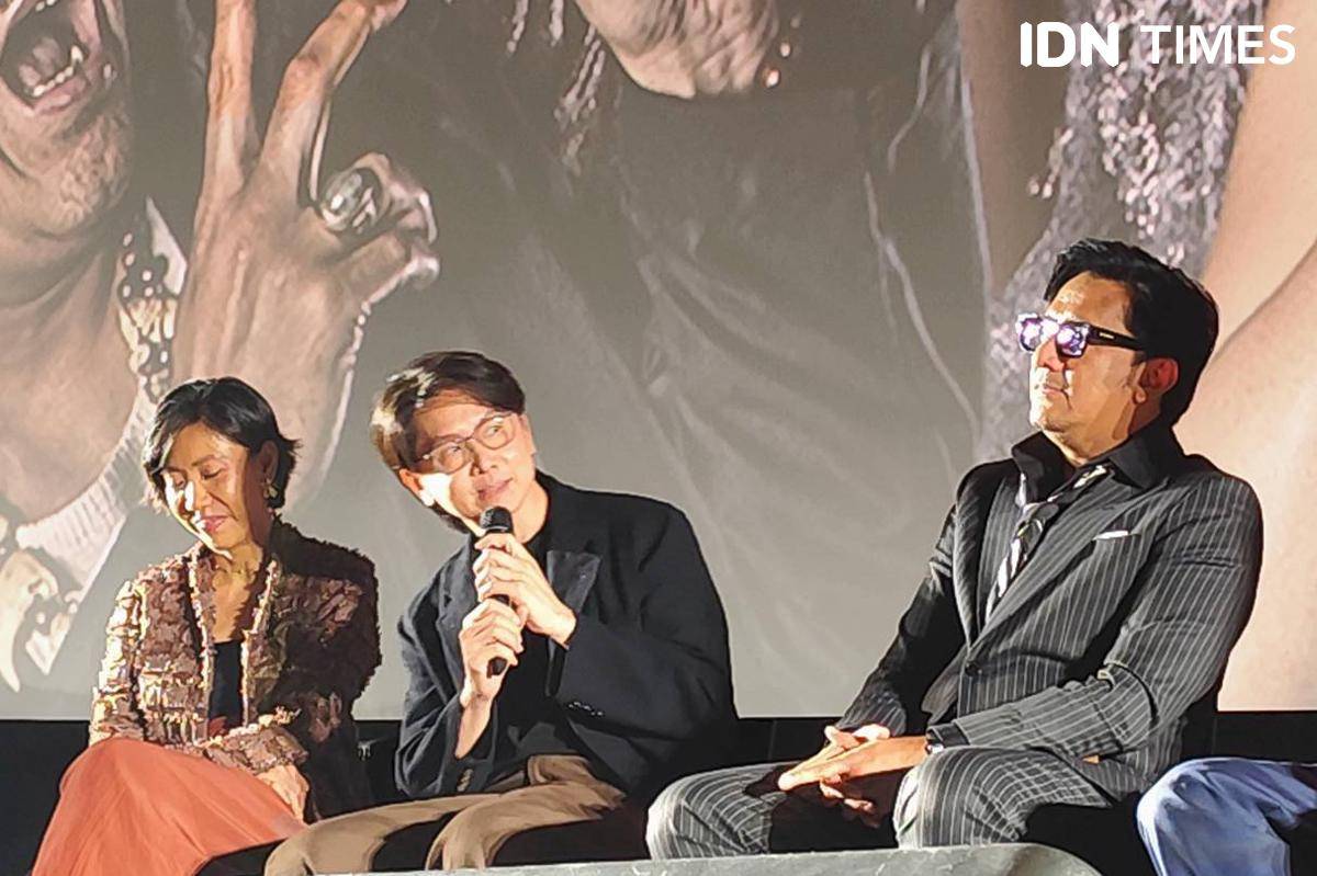 Banjong Pisanthanakun di konferensi pers "Kang Solah From Kang Mak x Nenek Gayung" di XXI Epicentrum, Jakarta, Sabtu (20/9/2025)