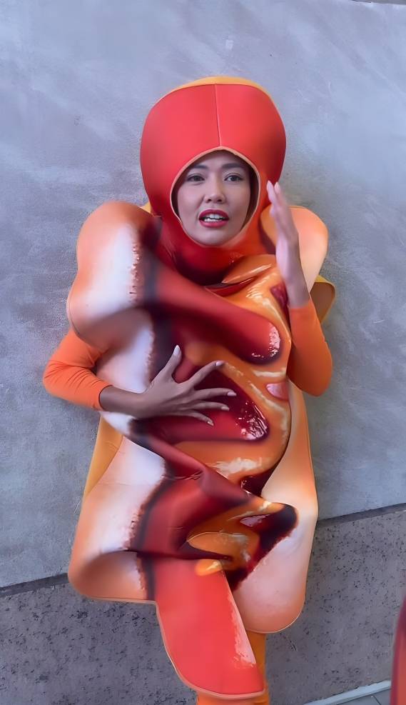 Shanty dan Asri Welas jadi manusia hotdog di Times Square
