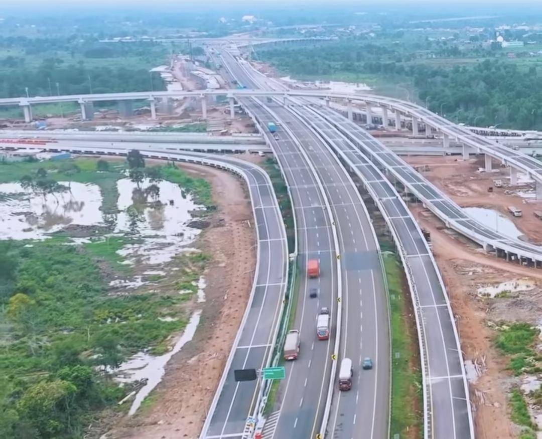 Salah satu ruas Tol Palembang-Betung. (Dok. Hutama Karya)