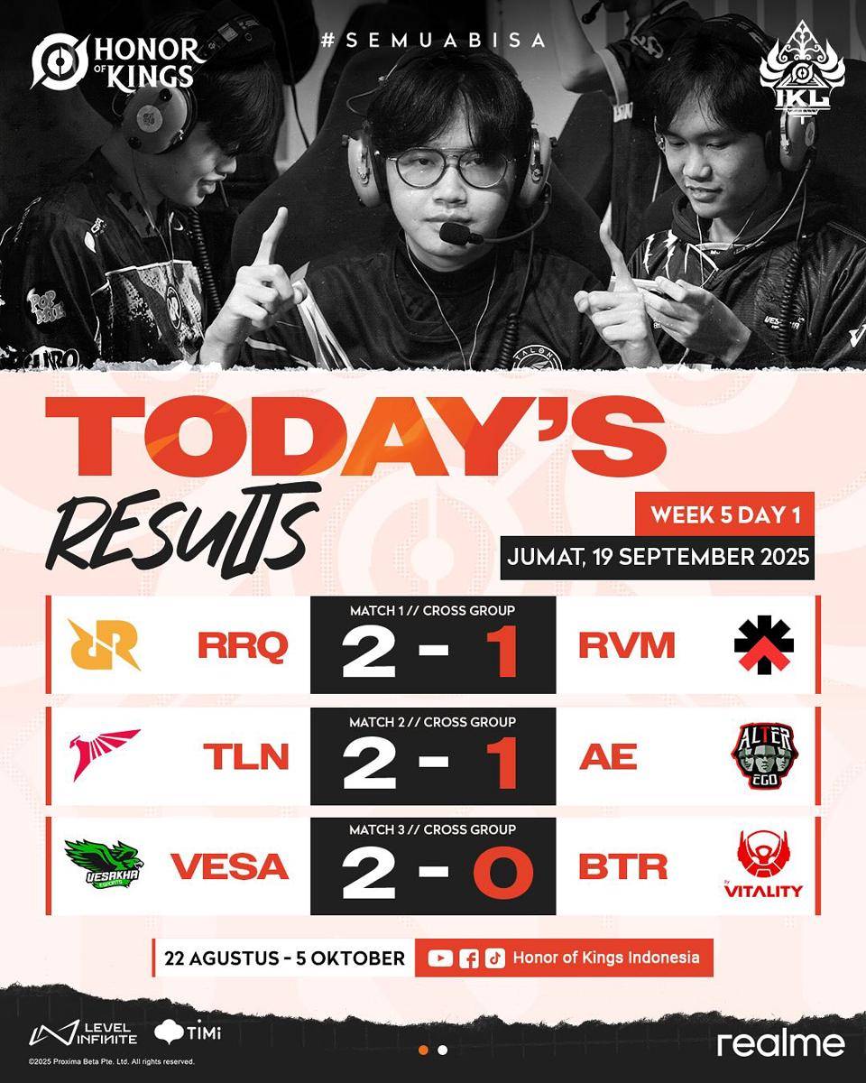 Recap pertandingan week 5 day 1 