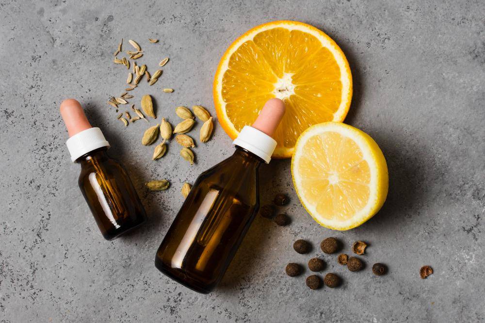 ilustrasi essential oil citrus 
