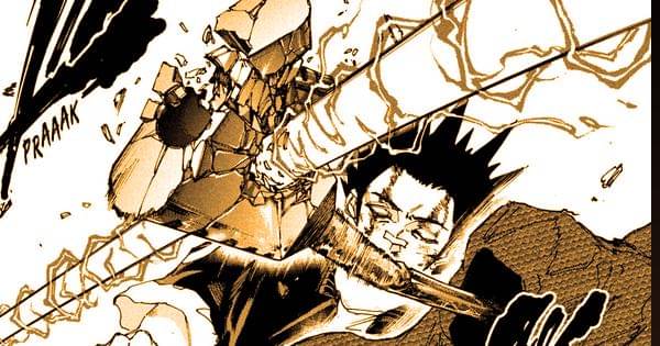 Kamihate melindungi Heisuke dengan ujung laras senapannya - Sakamoto Days