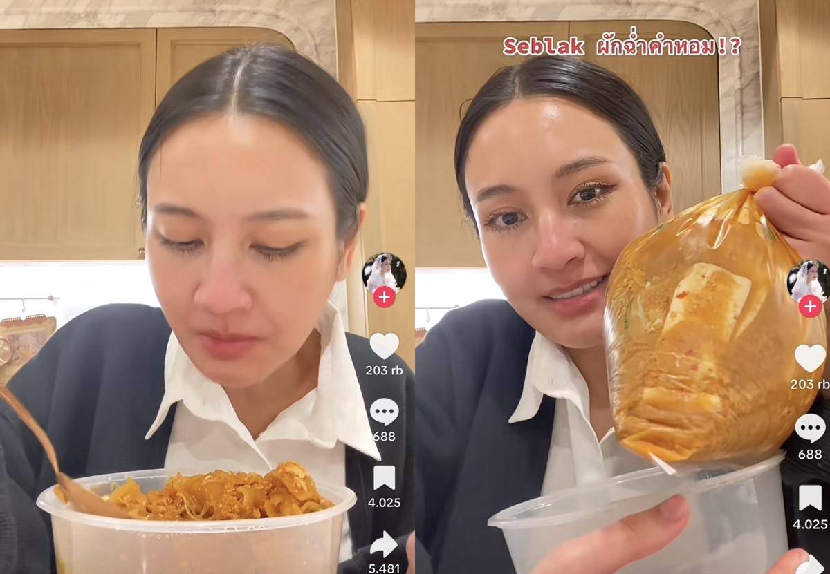 potret TikToker TheChanisara mukbang seblak