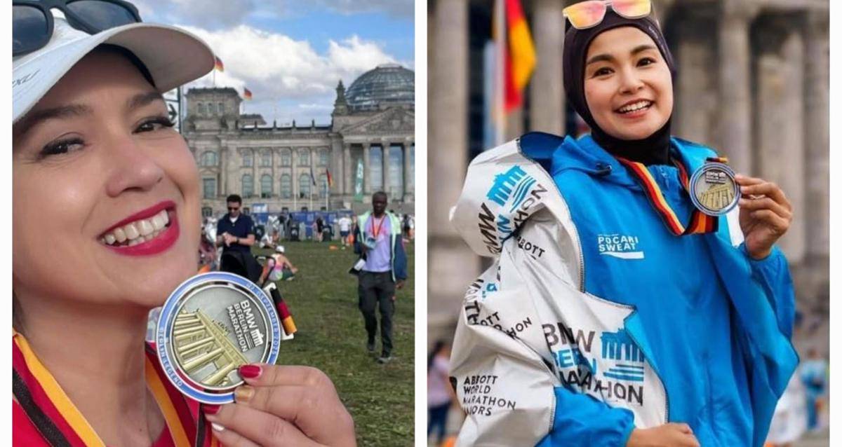 potret publik figur Indonesia ikut Berlin Marathon 2025
