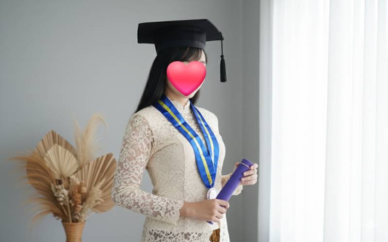 potret foto wisuda estetik ala studio pakai Gemini AI