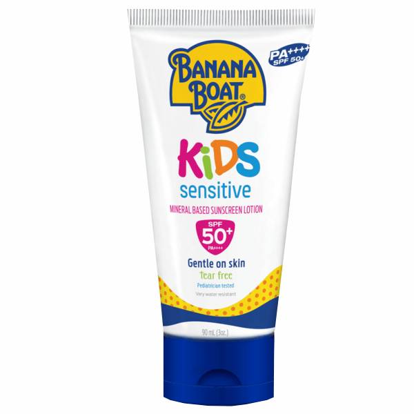 BANANA BOAT Kids Sensitive Mineral Based Sunscreen Lotion SPF 50+ (nihonmart.id) 