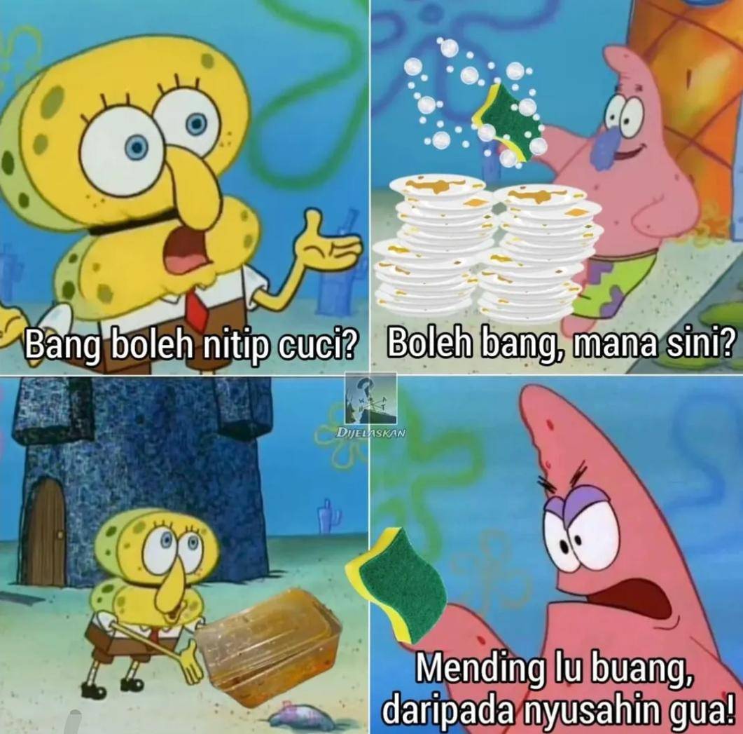 meme cuci piring 