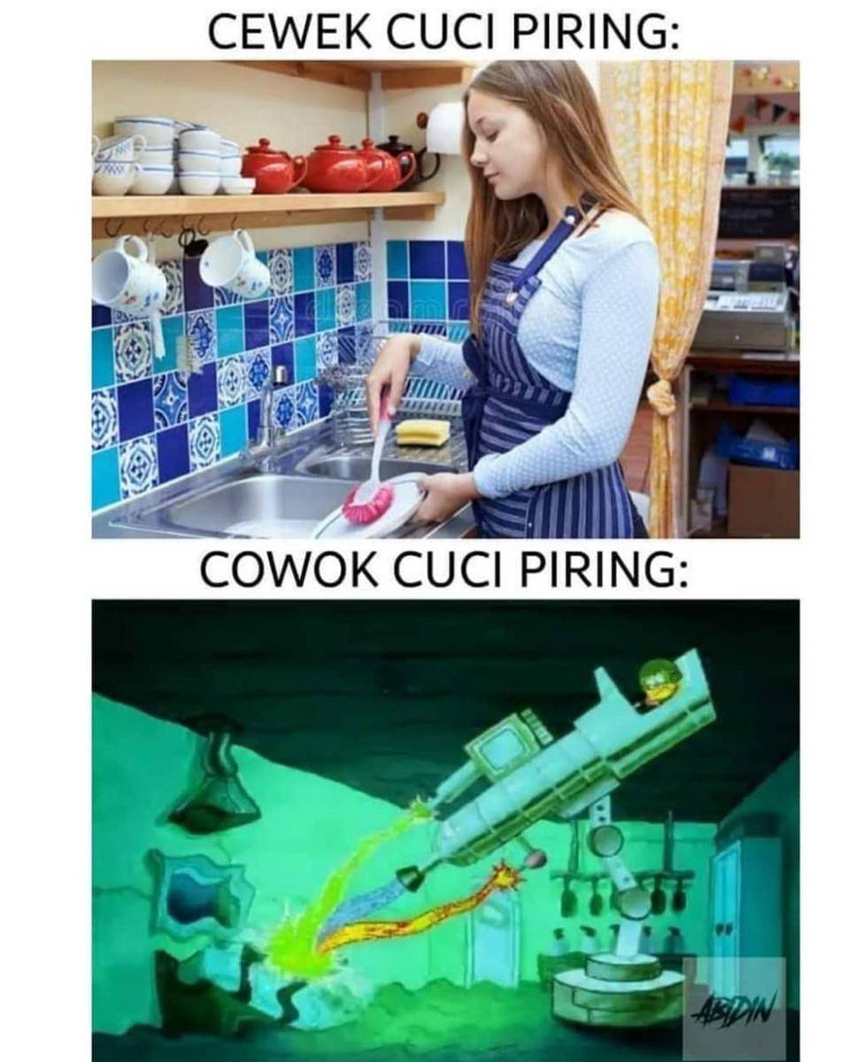 meme cuci piring 
