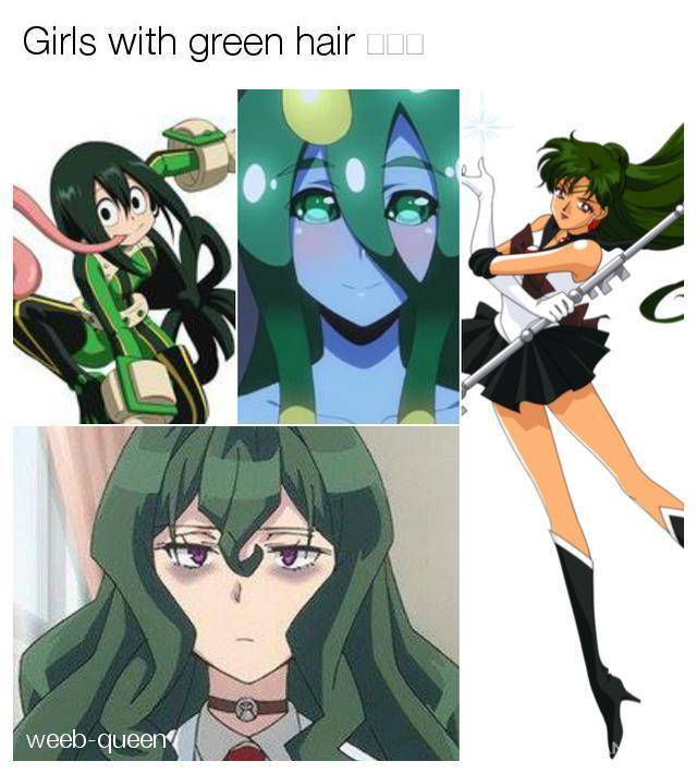 meme karakter anime rambut hijau 