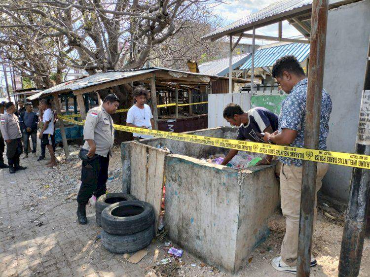 Warga Kota Kupang geger asa bayi dalam tempat sampah. (Dok Polres Kupang Kota)