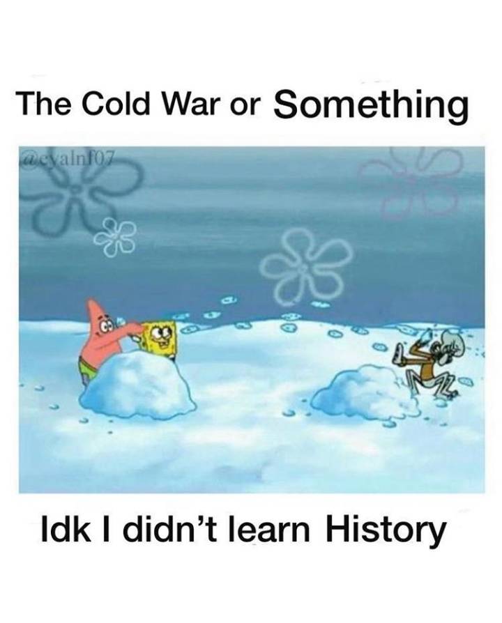meme SpongeBob tentang kedinginan