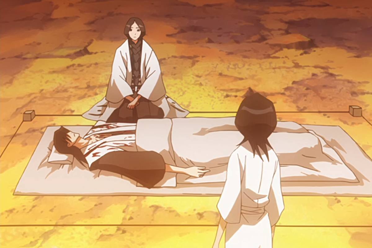 Unohana mengobati Byakuya. 