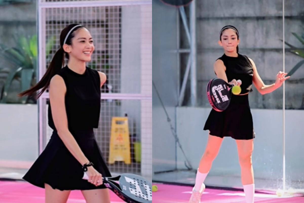 Ririn Dwi Ariyanti bermain padel 