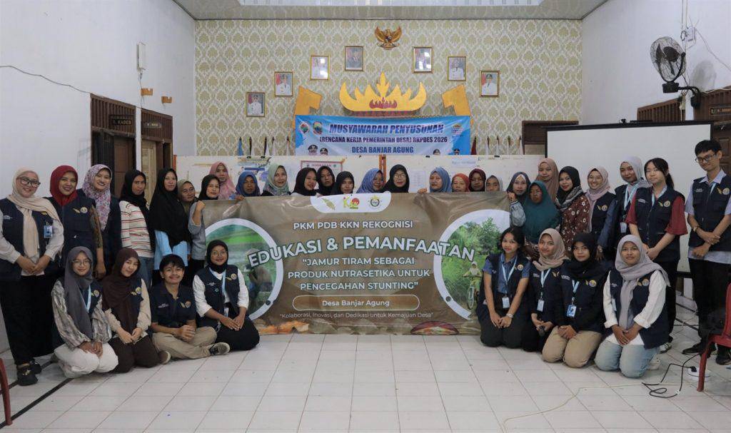Dosen Program Studi Farmasi Institut Teknologi Sumatera (Itera) dan Mahasiswa KKN Rekognisi di Desa Banjar Agung, Lampung Selatan, Gelar Kegiatan Pemanfaatan Jamur Tiram Jadi Produk Nutrasetika Sebagai Upaya Pencegahan Stunting (Dok.Itera)