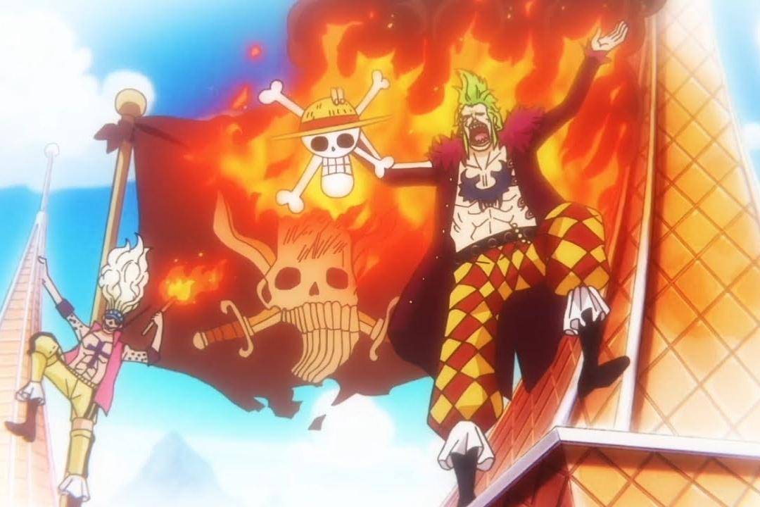 Bartolomeo membakar Jolly Roger Bajak Laut Rambut Merah.