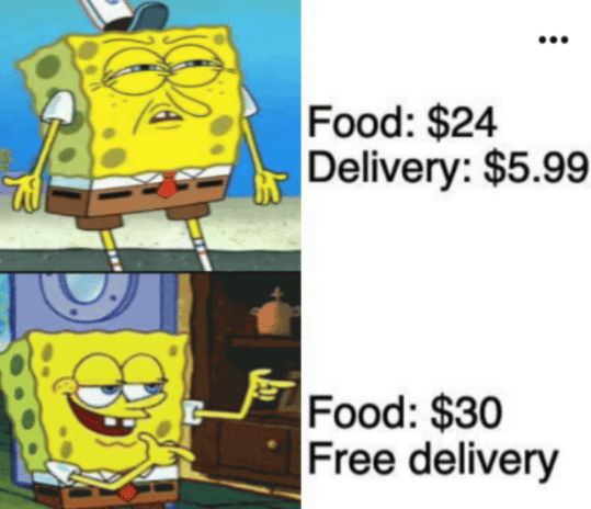 meme SpongeBob pesan makanan online