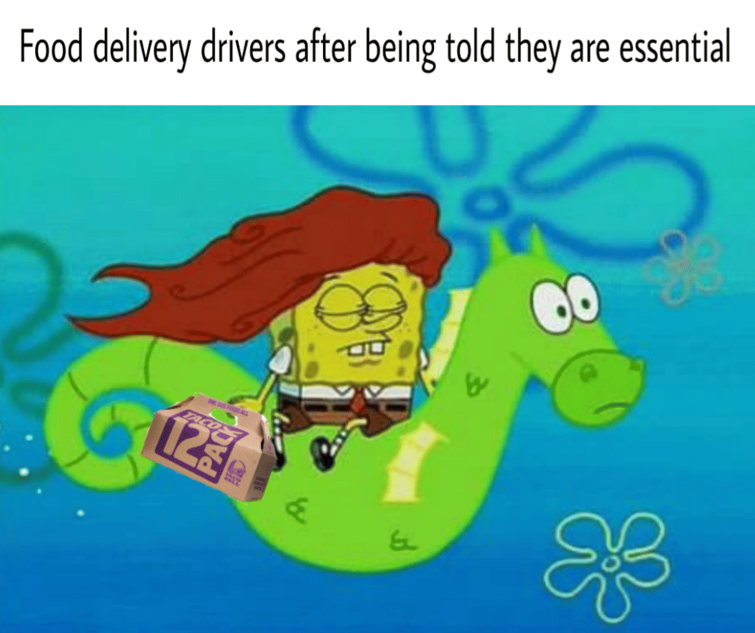 meme SpongeBob pesan makanan online