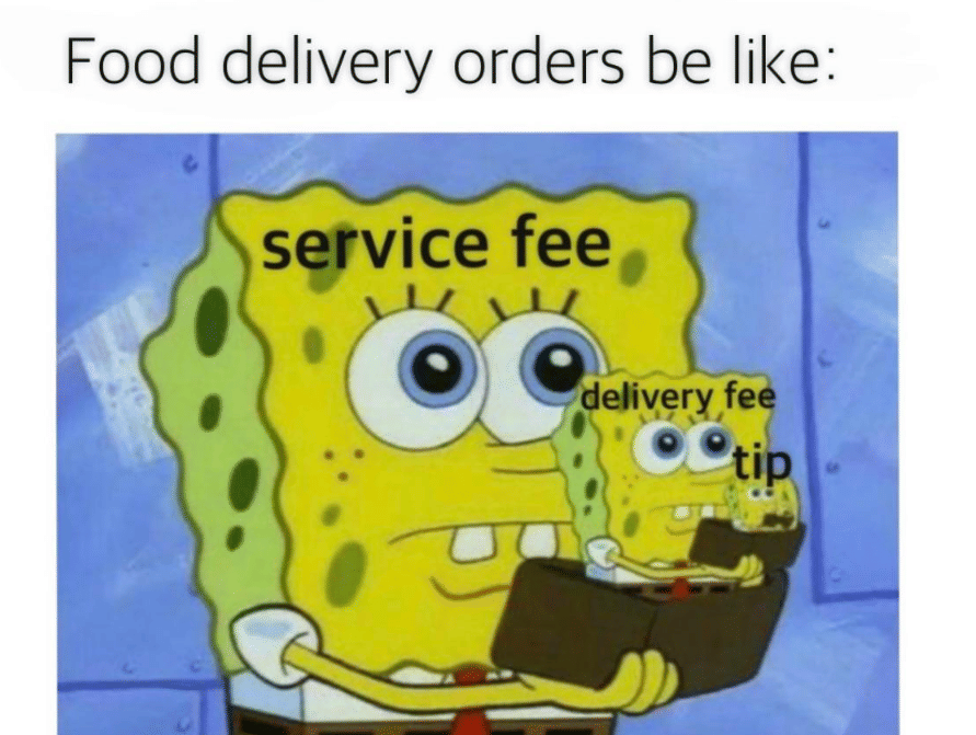 meme SpongeBob pesan makanan online