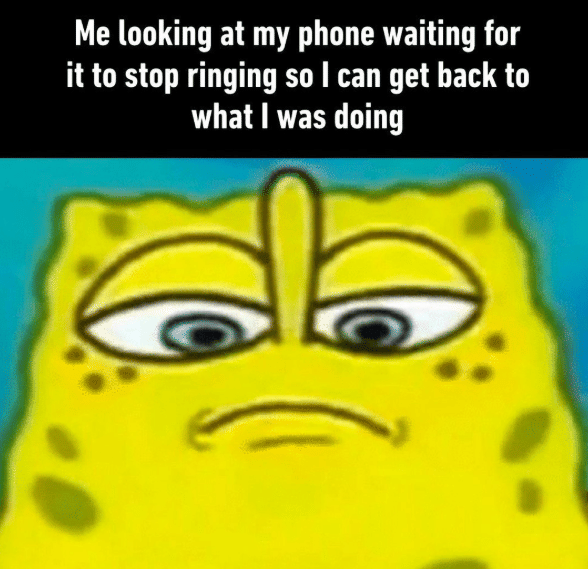 meme SpongeBob tentang panggilan telepon