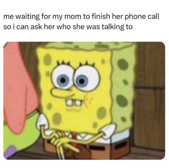 meme SpongeBob tentang panggilan telepon