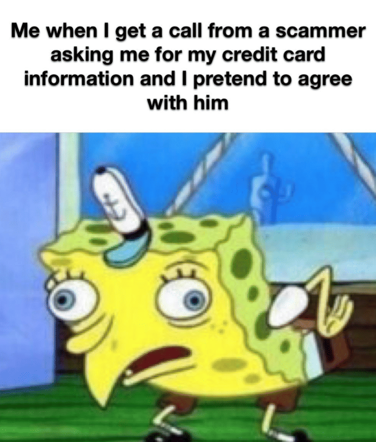 meme SpongeBob tentang panggilan telepon