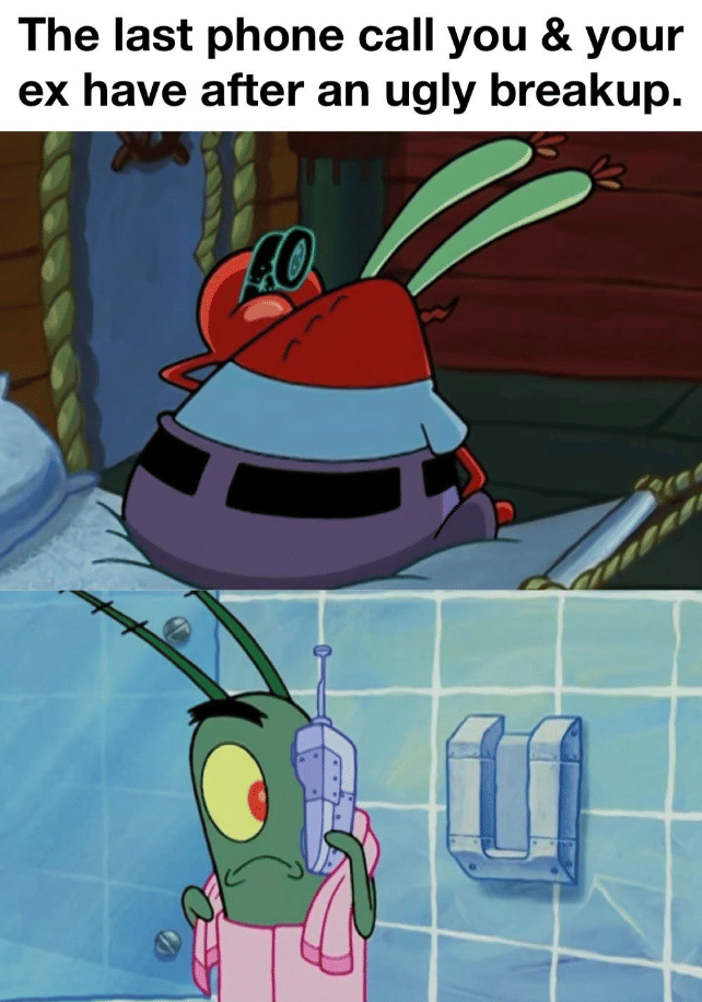 meme SpongeBob tentang panggilan telepon