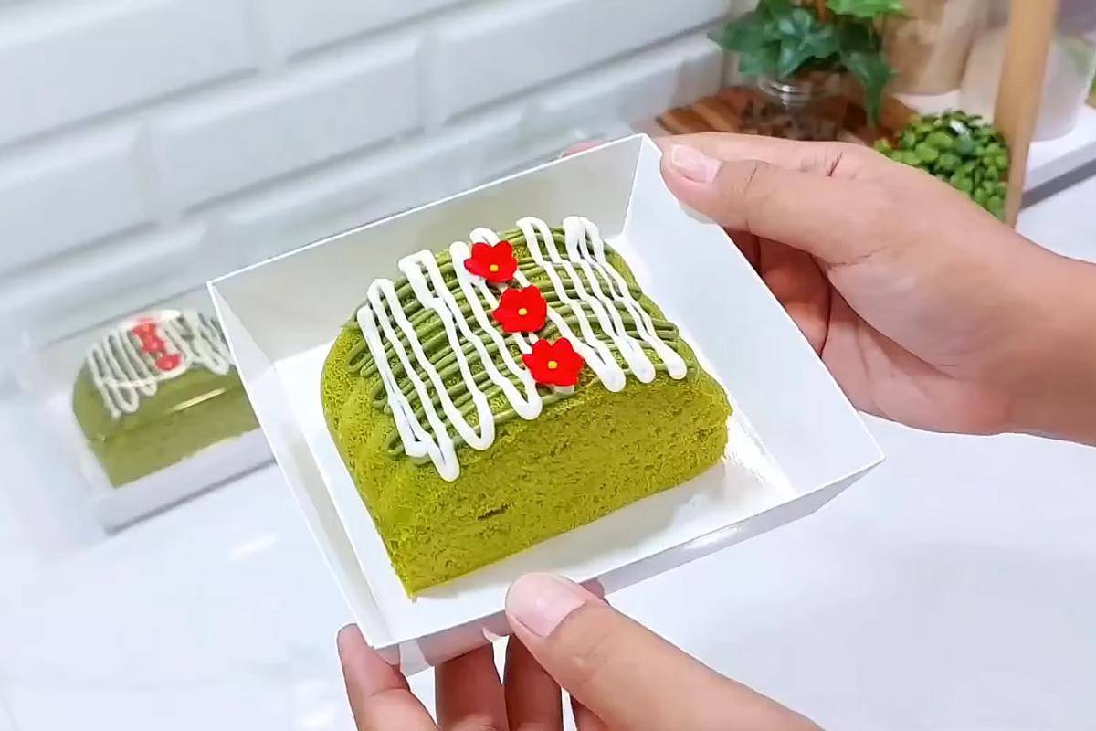 ilustrasi bolu slice matcha (YouTube.com/Ryanares kitchen)