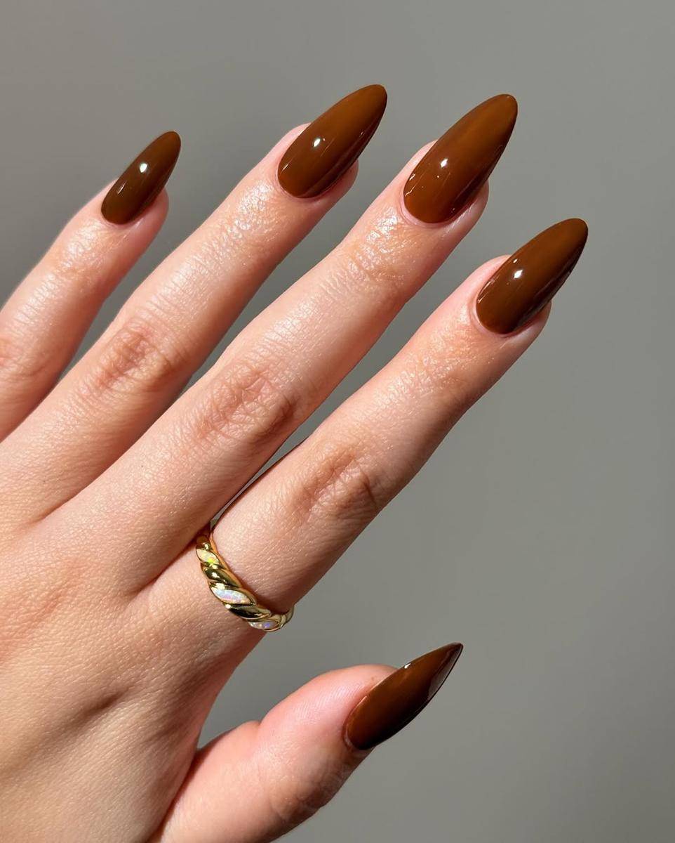 Inspirasi nail art coklat (instagram.com/avrnailswatches)