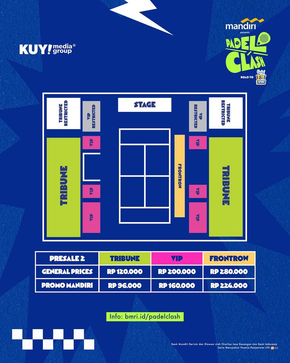 lineup dan harga tiket Padel Clash 