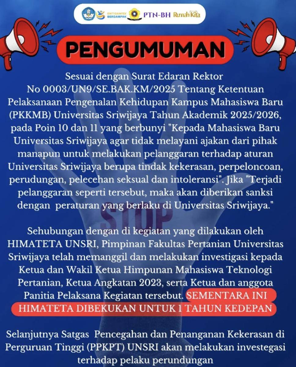 Klarifikasi Unsri (Dok: Direktorat Kemahasiswaan Unsri)