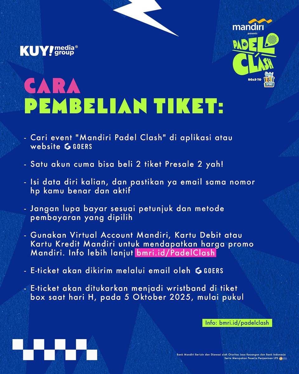 lineup dan harga tiket Padel Clash 