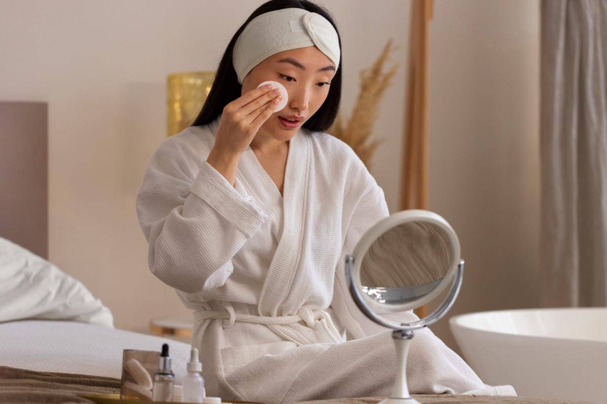 Ilustrasi wanita menggunakan skincare (freepik.com/pikisuperstar)