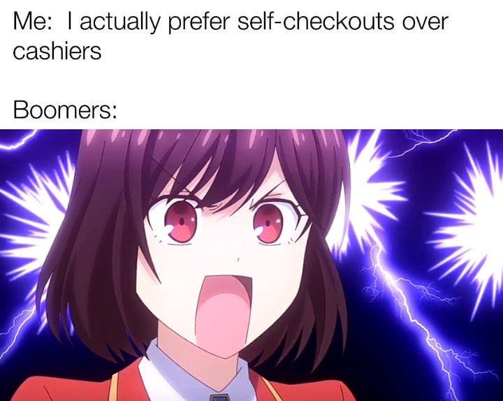meme anime tentang kasir