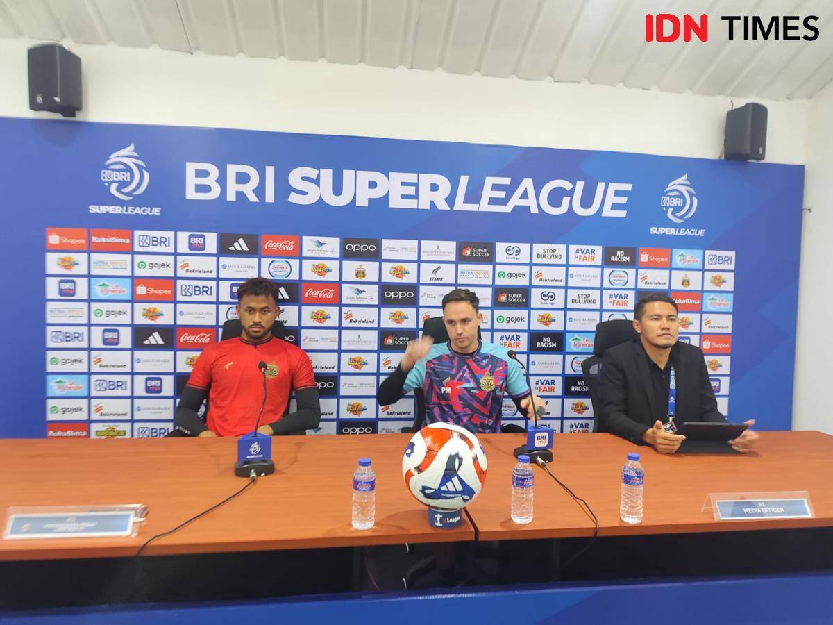 Pers konfrence jelang pertandingan Bhayangkara Presisi Lampung FC vs Malut United. (IDN Times/Muhaimin)