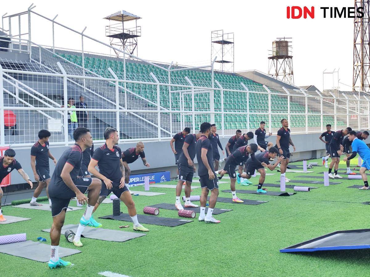 Latihan Malut United jelang laga menghadapi Bhayangkara Presisi Lampung FC. (IDN Times/Muhaimin)