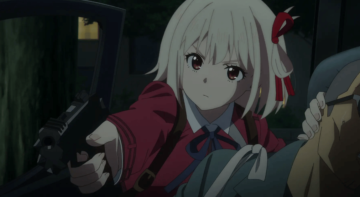cuplikan dari anime Lycoris Recoil (2022)