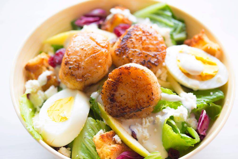 ilustrasi salad scallop