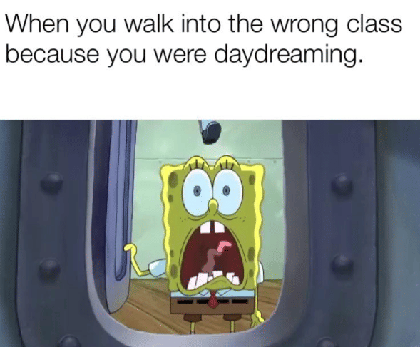 meme SpongeBob tentang melamun 