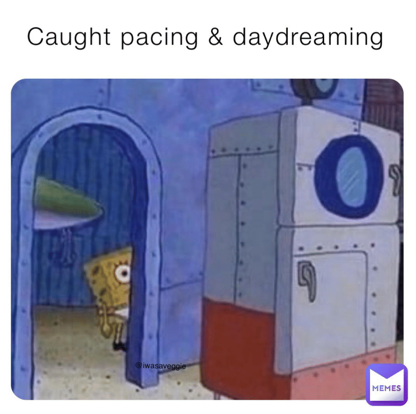meme SpongeBob tentang melamun 