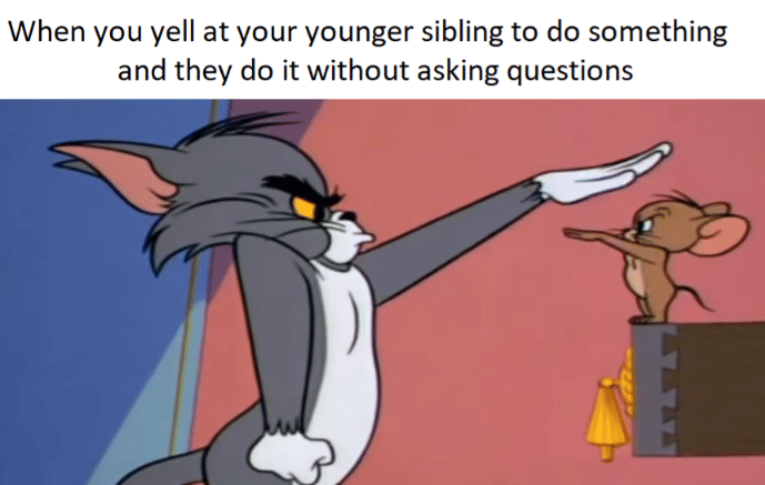 meme Tom and Jerry tentang hubungan kakak adik