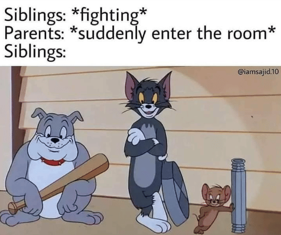 meme Tom and Jerry tentang hubungan kakak adik