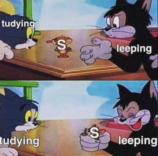 meme Tom and Jerry tentang hobi tidur