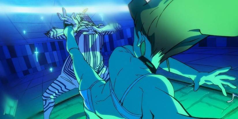 Momo Ayase menendang lawan (Dok. Science Saru/Dandadan)