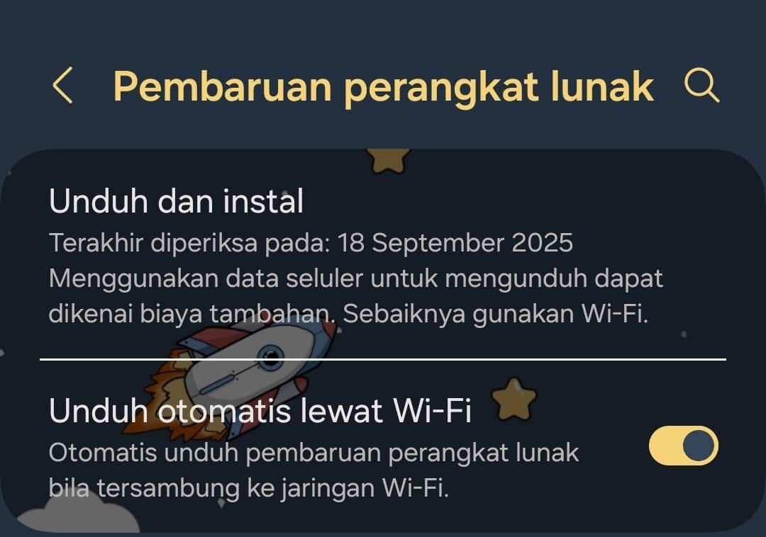 pemberitahuan pembaruan perangkat lunak Samsung