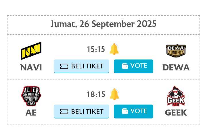 jadwal pertandingan week 6 day 1 
