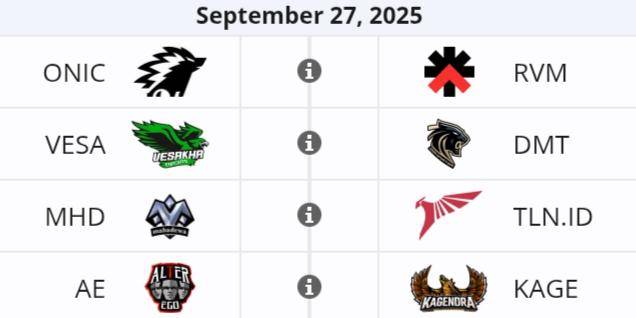 Jadwal pertandingan IKL FALL 2025 Week 6 Day 2 