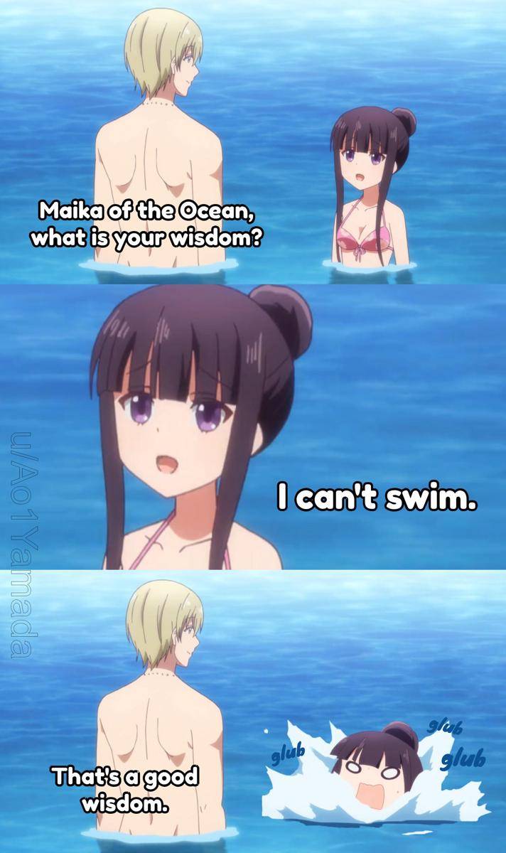 meme anime tentang berenang